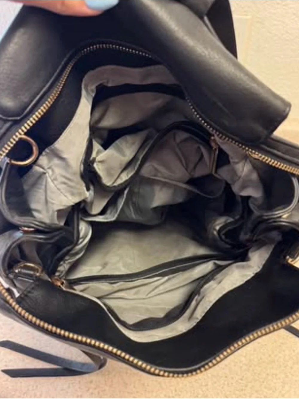 Leather diaper bag backpack